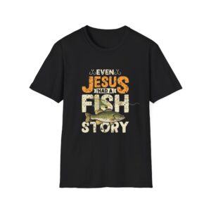 Jesus Fish Story Unisex T-Shirt, Christian Top, Summer 2025 Tee, Religious Graphic Shirt, Inspirational Clothing