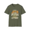 17955525031394050820_2048.jpeg Jesus Fish Story Unisex T-Shirt, Christian Top, Summer 2025 Tee, Religious Graphic Shirt, Inspirational Clothing