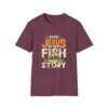 1832570399552371180_2048.jpeg Jesus Fish Story Unisex T-Shirt, Christian Top, Summer 2025 Tee, Religious Graphic Shirt, Inspirational Clothing