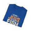 3880426255981099025_2048.jpeg Jesus Fish Story Unisex T-Shirt, Christian Top, Summer 2025 Tee, Religious Graphic Shirt, Inspirational Clothing